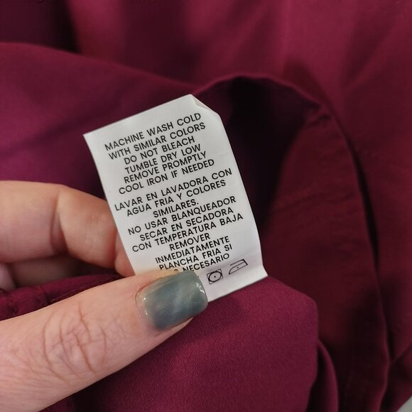 Scrubstar Womens Scrub Top 3XL Wine Short Sleeve Pocket Stretch Medical Apparel - Picture 10 of 11